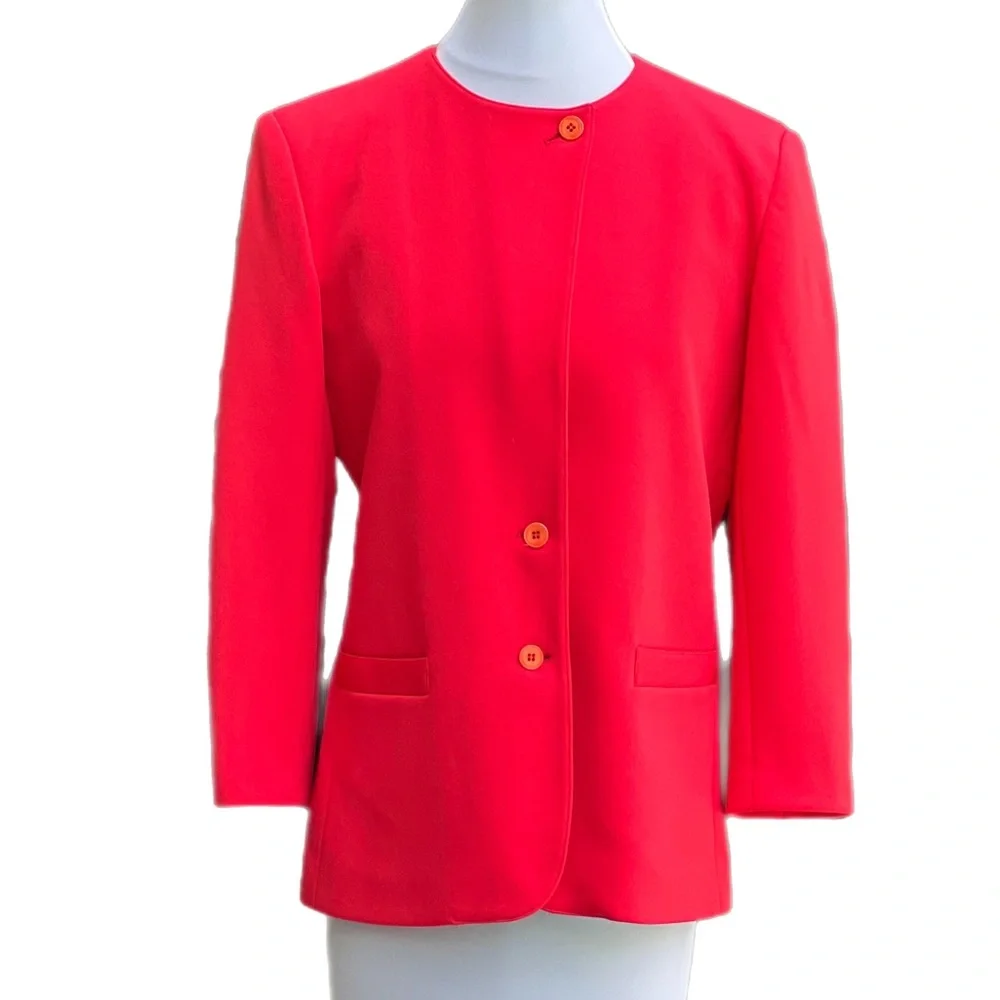 Vintage Red Givenchy Sport Blazer Suit Jacket Size 8